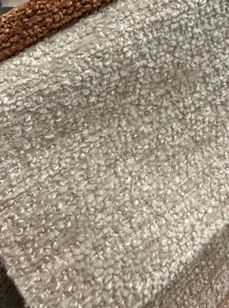 Кресло SION белый, бежевый, шенилл, черный каркас