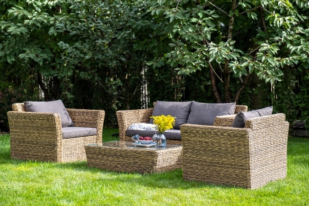 "Капучино" кресло из искусственного ротанга (гиацинт), соломенный