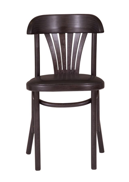 Стул Астра классик мягкий венге, экокожа черная