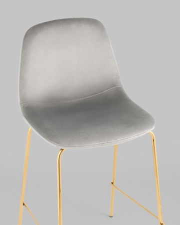 Стул полубарный Валенсия SN ткань серый золотые ножки