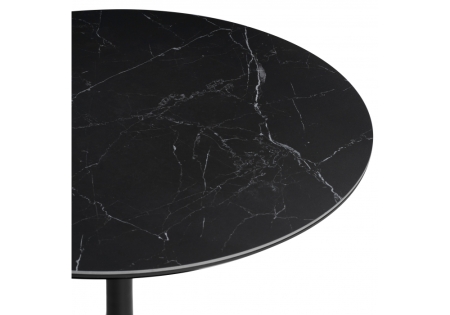 Керамический стол Тулип 90х74 черный мрамор, черный