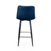 Стул полубарный UNO бархат синий, черный конус