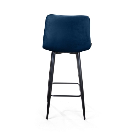 Стул полубарный UNO бархат синий, черный конус