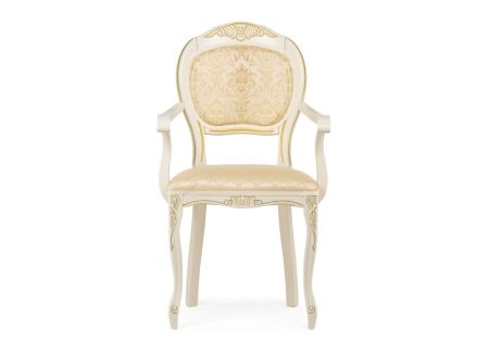 Кресло Лауро патина золото, бежевый тесьма 11