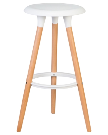 Табурет барный ROYCE ножки светлый бук, белый W-02 Табурет барный ROYCE ножки светлый бук, белый W-02