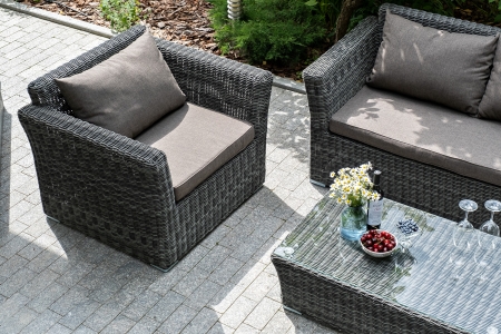 "Капучино Сингл" лаунж-зона из искусственного ротанга, цвет графит