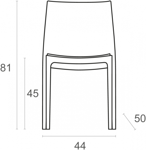 Стул пластиковый Siesta Contract Maya серебристый