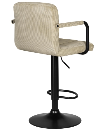 Набор 2 шт Стул барный KRUGER ARM BLACK, бежевый вельвет (LAR-E2041-04)