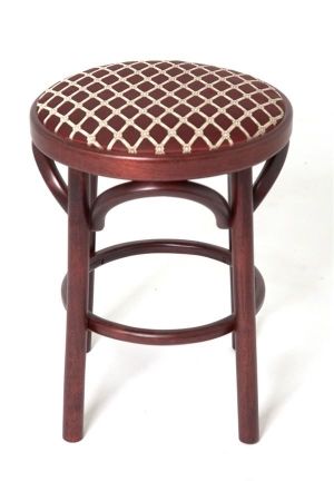 Деревянный табурет Венский махагон с мягким сиденьем из ткани