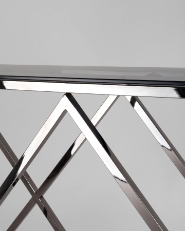 Консоль ИНСИГНИЯ 115*30 сталь темный хром стекло дым