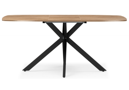 Стол деревянный Кортез 116(160)x77 раздвижной дуб табачный, черный