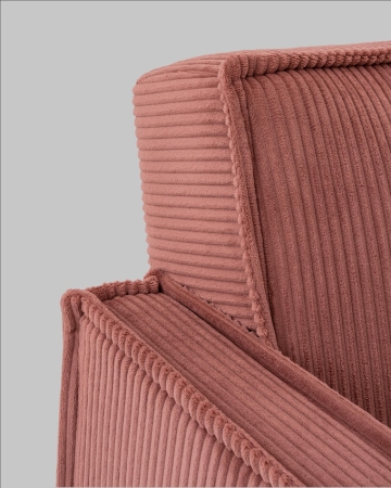 Диван прямой Кассель велюр рельефный коралловый