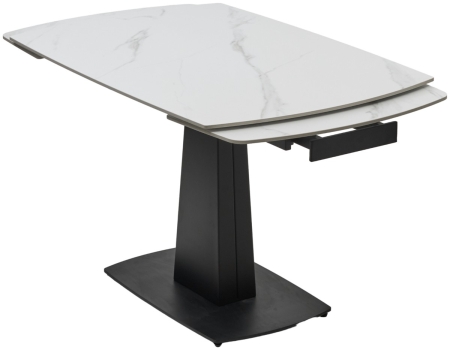 Стол BALDE 140 MATT WHITE MARBLE SOLID CERAMIC, BLACK
