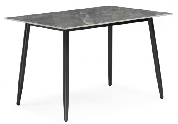 Керамический стол Rion 120 серый мрамор, черный Керамический стол Rion 120 серый мрамор, черный