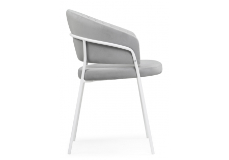 Стул на металлокаркасе Лео серый brandy light 22, белый