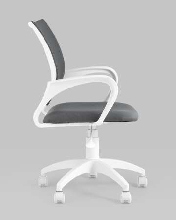 Кресло офисное ST-BASIC-W TopChairs серая ткань крестовина белый пластик фото в интернет-магазине Stoolmarket