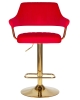 Стул барный CHARLY золотой, красный велюр MJ9-45