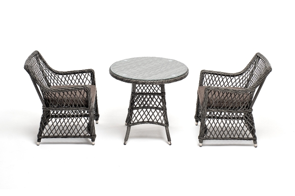 "Эспрессо–80 L" обеденная группа плетеная, цвет графит