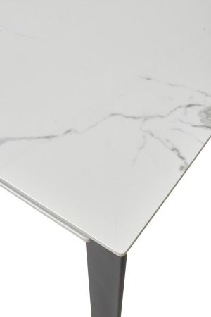 Стол CORNER 120 GLOSS STATUARIO WHITE SINTERED STONE, BLACK