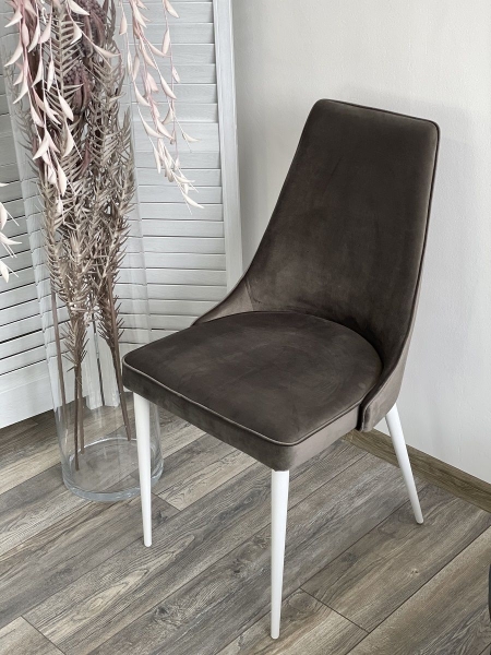 Стул NEPAL-P графит #14 велюр, белый каркас Стул NEPAL-P графит #14 велюр, белый каркас