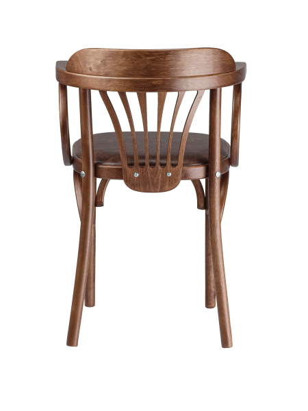 Деревянный стул Венский средний тон с мягким сиденьем из коричневой экокожи с дугами назад Деревянный стул Венский средний тон с мягким сиденьем из коричневой экокожи с дугами назад