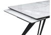 Стеклянный стол Дарвин 140(200)х80 белый мрамор, черный