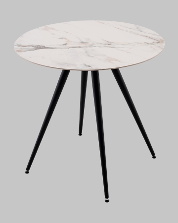 Стол Ники с круглой столешницей из керамики Ice Jade 800