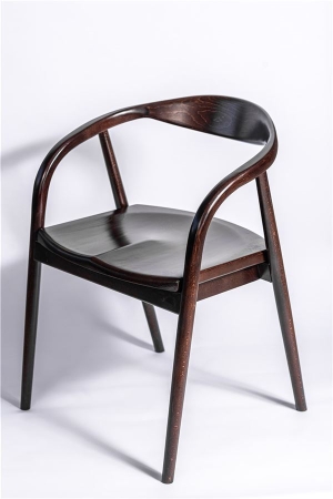 Деревянное полукресло венское Diona темный орех с твердым сиденьем