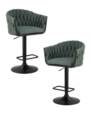 Набор 2 шт Стул барный LEON, зеленая ткань (LAR 275-23)