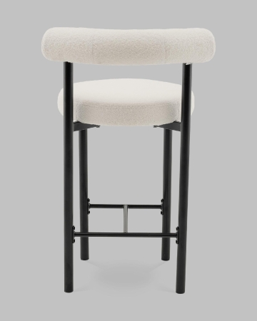 Стул полубарный Флорео букле молочный