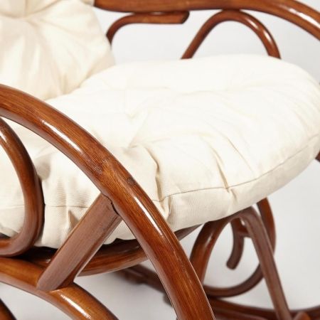 Кресло-качалка MILANO (разборная) без подушки, ротанг top quality, 58x136x103 см, орех