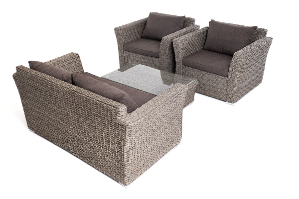 Лаунж-зона "Капучино Сингл" из искусственного ротанга (гиацинт), цвет серый