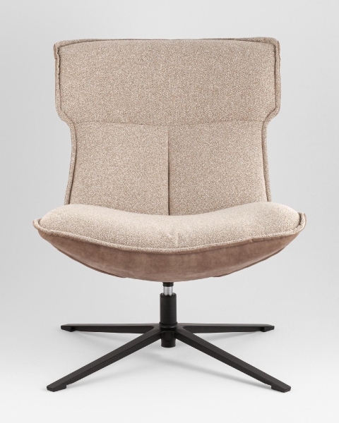 Кресло лаунж Sway бежевый с коричневым