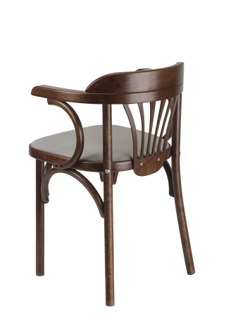 Стул Венский темный тон, букле серый MOSS 960, дуги назад