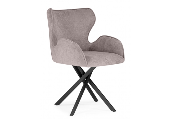 Стул на металлокаркасе Карлайл латте brendy smoke 04, черный