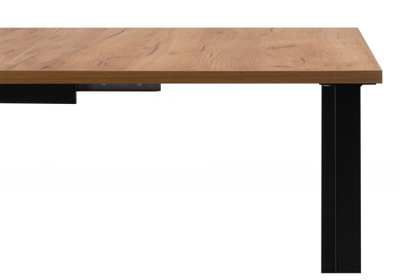 Стол деревянный Лиман 117 (157) x 77 дуб крафт золотой, черный матовый