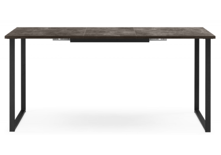 Стол деревянный Лиман 117 (157) x 77 бетон темный, черный матовый