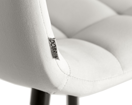 Стул полубарный OLIVIA черные матовые ножки, светло-серый велюр 108-52