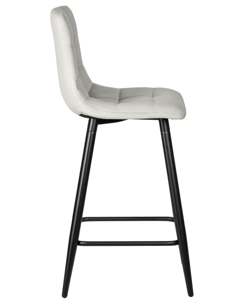 Стул полубарный OLIVIA черные матовые ножки, светло-серый велюр 108-52 Стул полубарный OLIVIA черные матовые ножки, светло-серый велюр 108-52