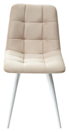 Стул CHILLI-Q бежевый #5 велюр, белый каркас