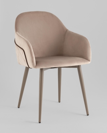 Стул Новел New велюр серо-коричневый, ножки бежево-серые Стул Новел New велюр серо-коричневый, ножки бежево-серые