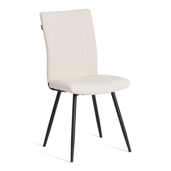 Стул обеденный Monte Carlo белый и серый, ткань и металл, мягкое сиденье, без подлокотников