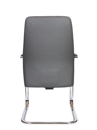 Кресло офисное Nancy CF серый, экокожа и металл, мягкое сиденье, с подлокотниками
