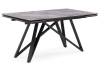 Стол стеклянный Вилсон 140(200)х80 серый мрамор, черный