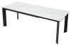 Стол CREMONA 160 KL-99 белый мрамор матовый итальянская керамика, черный каркас