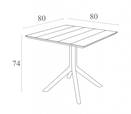 Стол пластиковый Siesta Contract Paris Table 80 бежевый