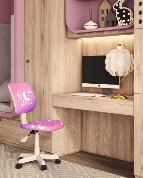 Кресло компьютерное детское ЛОЛО Starry Night пластик белый