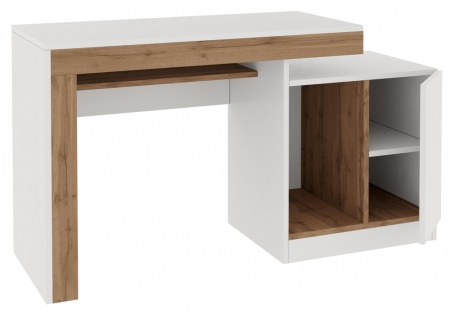 Компьютерный стол Модена белый, дуб вотан