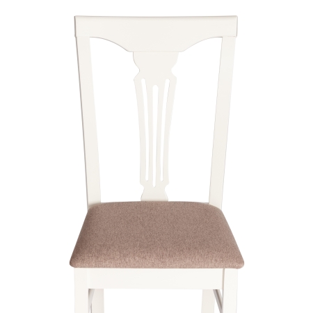 Стул Гермес (Hermes) дерево гевея, 43х49х94 см, слоновая кость, ткань серая