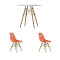 Стол EAMES D80 белый + 2 стула EAMES style оранжевые